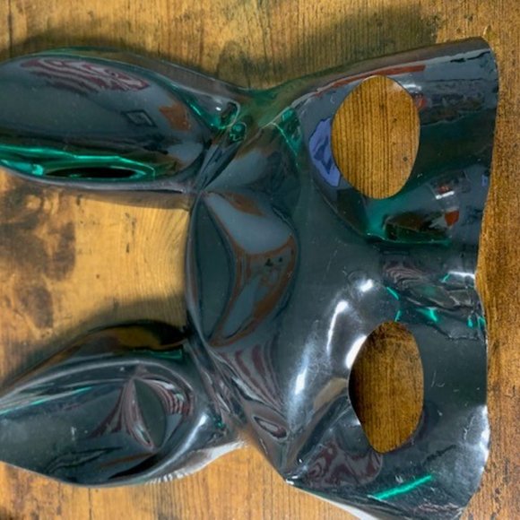 Masquerade Rabbit Mask Bunny Mask, Black Adult Bunny Ear Rabbit Mask - Picture 3 of 4